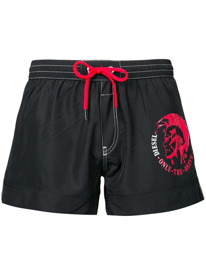 Diesel Drawstring Logo Shorts - Black