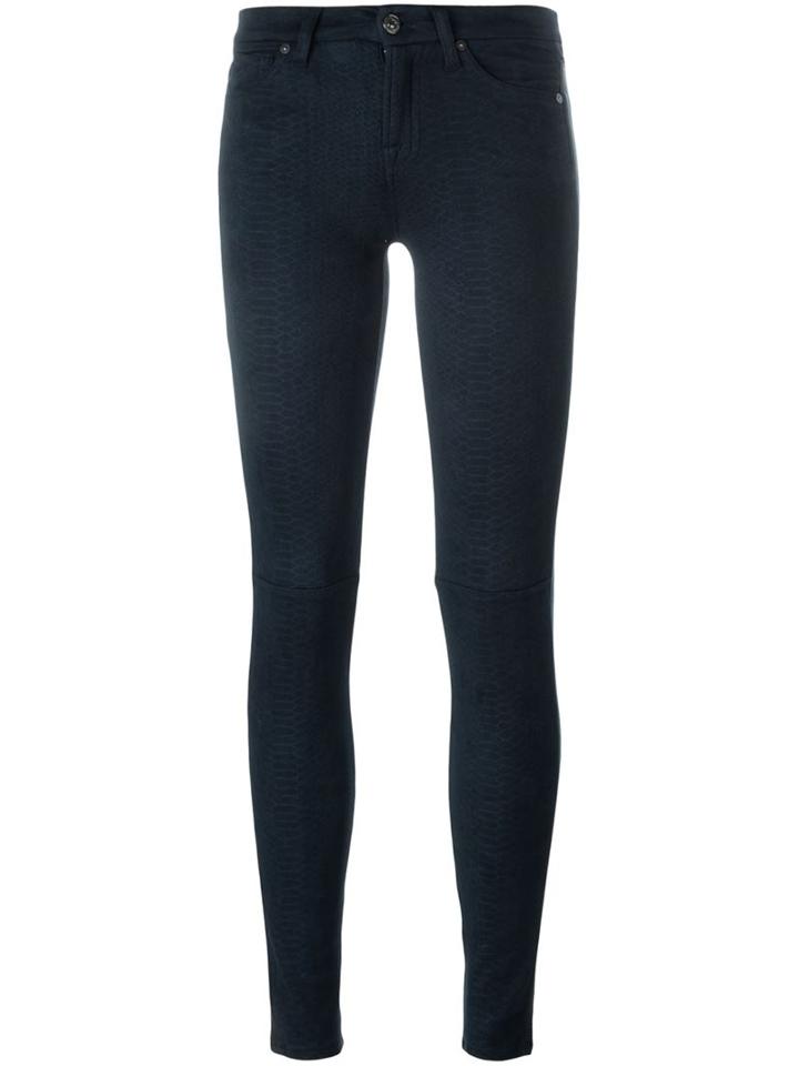 7 For All Mankind Skinny Trousers, Women's, Size: 31, Blue, Polyester/spandex/elastane