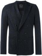Tonello Double Breasted Blazer, Men's, Size: Small, Grey, Polyester/acrylic/virgin Wool/cotton
