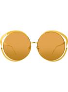 Linda Farrow 660 C1 Round Sunglasses - Yellow & Orange