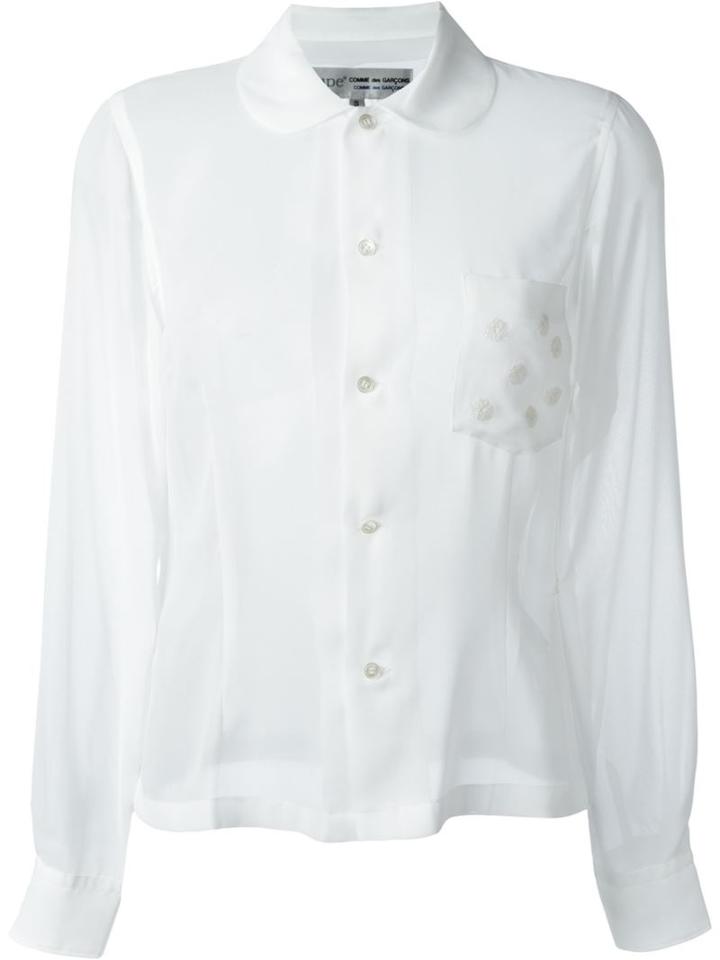 Comme Des Garçons Comme Des Garçons Sheer Shirt, Women's, Size: S, White, Cotton/polyester