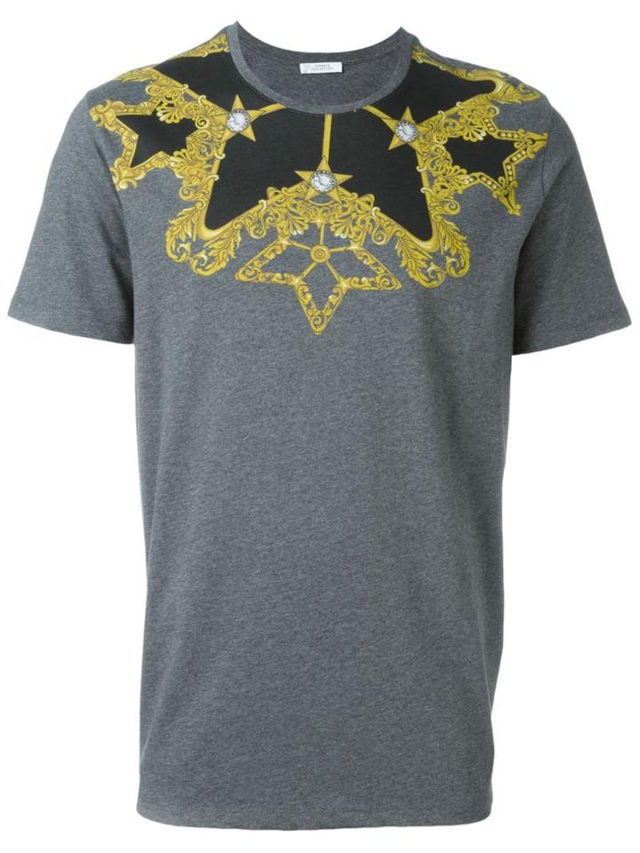 Versace Collection Baroque Print T-shirt, Men's, Size: S, Grey, Cotton