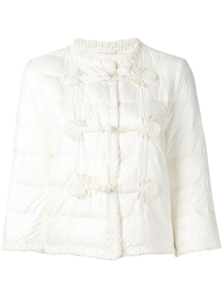 Ermanno Scervino Duffle Detailing Cropped Jacket, Women's, Size: 44, White, Polyester/viscose/acetate/feather Down
