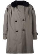 Yves Saint Laurent Pre-owned Oversize Fur Trim Peacoat - Green