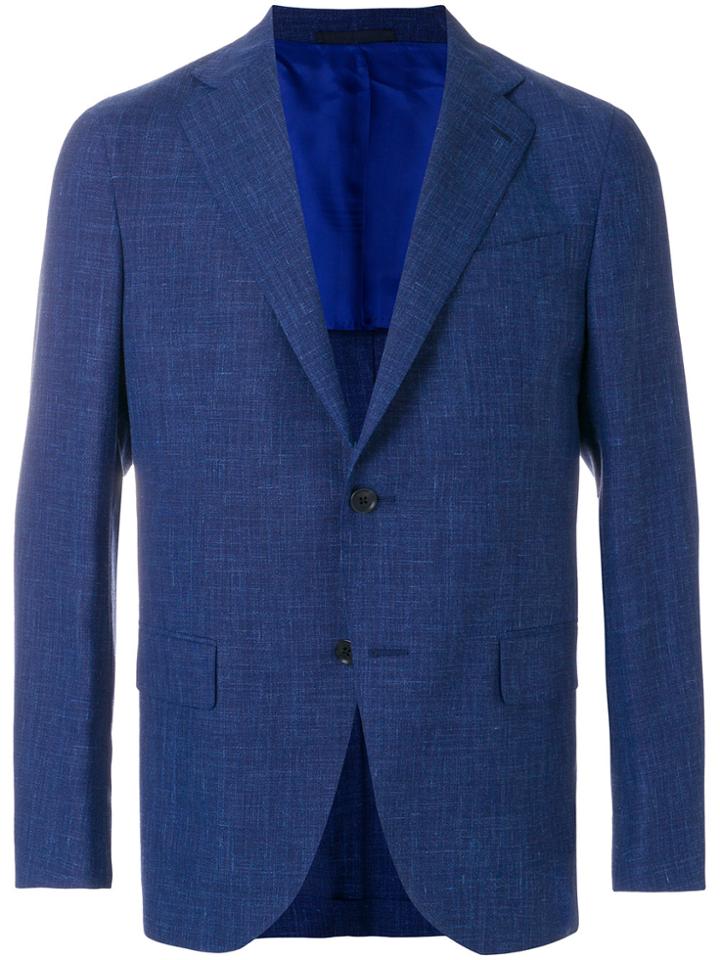 Caruso Fitted Button Waistcoat - Blue