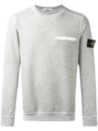Stone Island Patch Pocket Sweatshirt, Men's, Size: Medium, Grey, Cotton/polyester