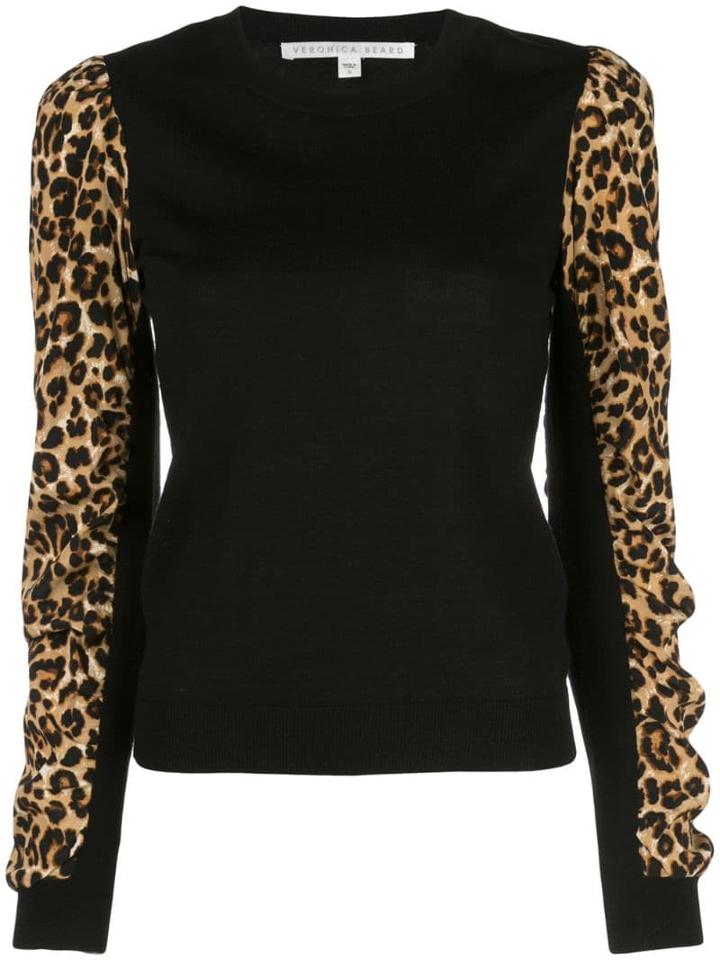 Veronica Beard Leopard Print Knitted Jumper - Black