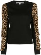 Veronica Beard Leopard Print Knitted Jumper - Black