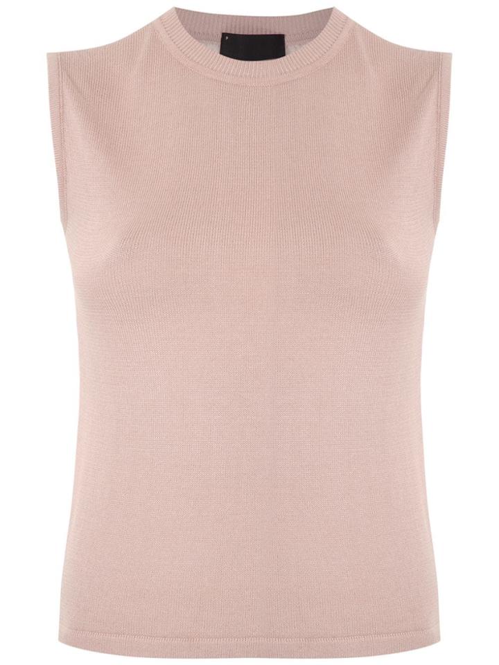 Andrea Bogosian Lace Panel Knit Blouse - Pink