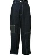 Marni Cropped Denim Trousers, Women's, Size: 36, Blue, Cotton/cashmere/linen/flax