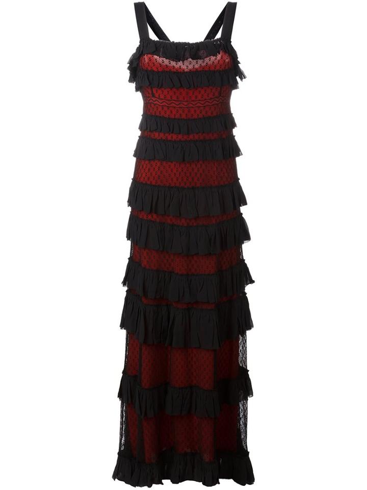 Isabel Marant Lace Layered Maxi Dress, Women's, Size: 38, Black, Polyamide/spandex/elastane/silk