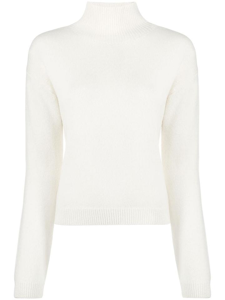 Majestic Filatures Soft Knit Turtleneck Jumper - White