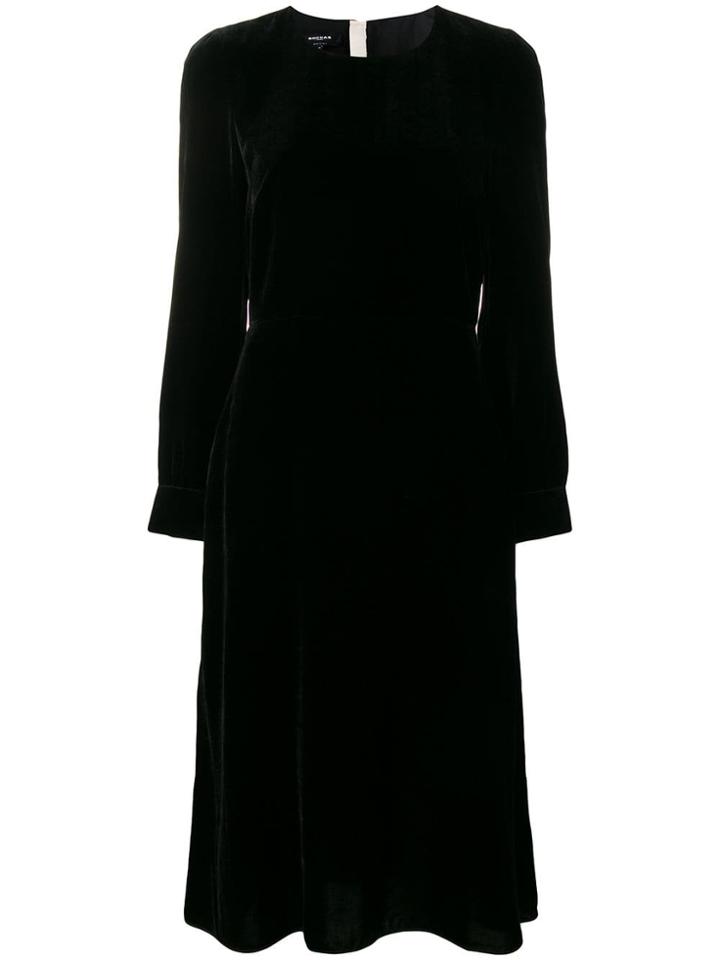 Rochas Velvet Midi Dress - Black