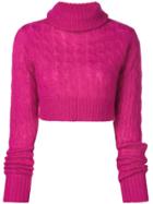 Matthew Adams Dolan Turtleneck Cable Knit Sweater - Pink