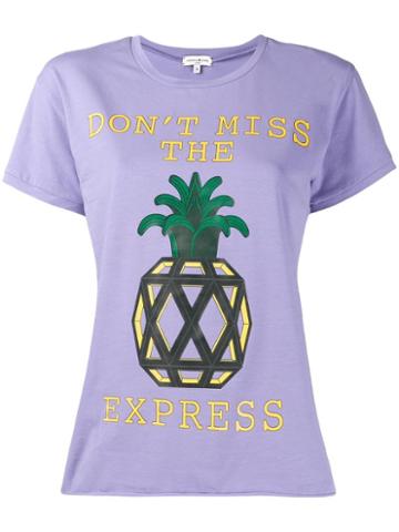 Natasha Zinko Pineapple Print T-shirt, Women's, Size: Small, Pink/purple, Cotton/spandex/elastane