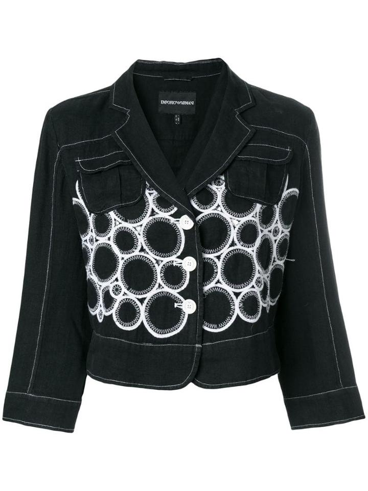 Giorgio Armani Pre-owned Embroidered Jacket - Black