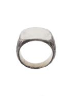 Henson Carved Signet Ring - Grey