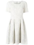 Blugirl Stone Embellished Flared Dress, Women's, Size: 44, White, Polyester/acrylic/glass