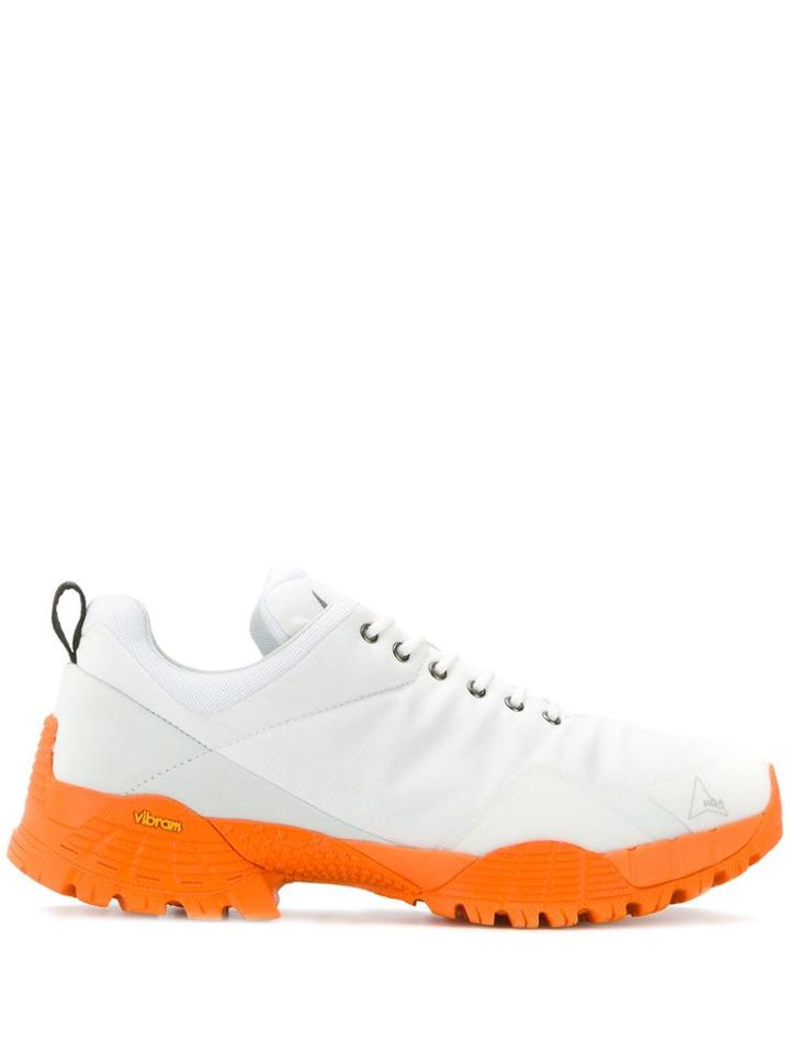 Roa Contrast Sole Low Top Sneakers - White