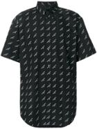 Balenciaga All Over Short Sleeved Shirt - Black
