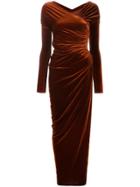 Alexandre Vauthier Velvet Long Dress - Orange