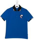 Boss Kids Checkered Detail Polo Shirt - Blue