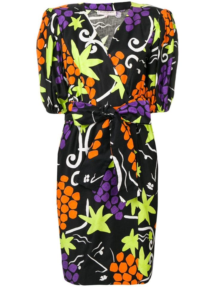 Yves Saint Laurent Vintage 1980's Wrap Dress - Black