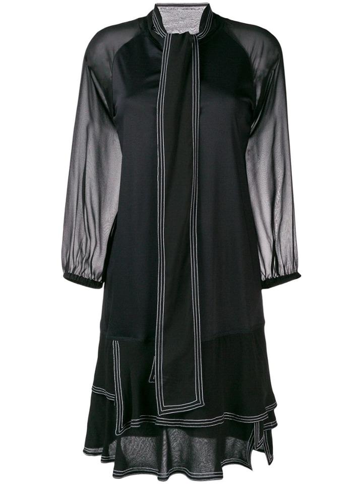 Dorothee Schumacher Scarf Neck Shift Dress - Black