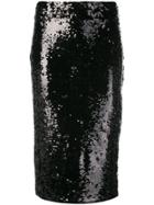 Michael Michael Kors Sequinned Pencil Skirt - Black