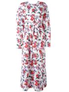 Msgm Floral Print Maxi Dress, Women's, Size: 40, White, Cotton