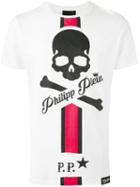 Philipp Plein Skull And Crossbones Logo Print T-shirt, Men's, Size: Xxl, White, Cotton