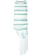 Stella Mccartney Distressed Mesh Sleeveless Jumper, Women's, Size: 38, Green, Polyamide/cotton