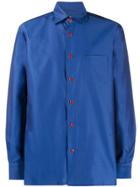 Kiton Geometric Twill Shirt - Blue