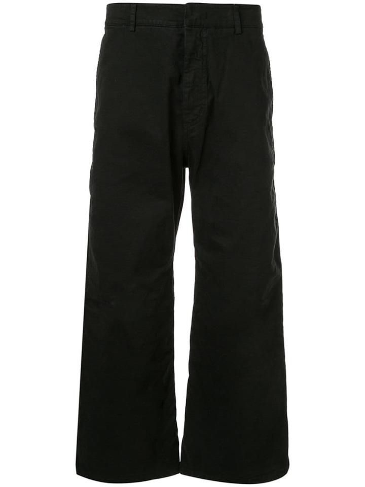 No21 Wide Leg Cropped Trousers - Black