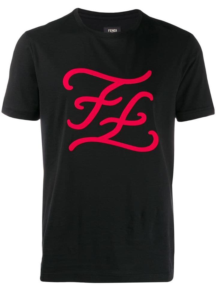 Fendi Ff Karligraphy T-shirt - Black