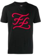 Fendi Ff Karligraphy T-shirt - Black