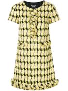 Boutique Moschino - Shortsleeved Tweed Dress - Women - Cotton/acrylic/polyamide/other Fibers - 38, Yellow/orange, Cotton/acrylic/polyamide/other Fibers