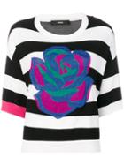 Diesel - Floral-intarsia Sweater - Women - Cotton/nylon/polyester/viscose - L, White, Cotton/nylon/polyester/viscose