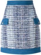 Pierre Balmain Tweed Skirt - Blue
