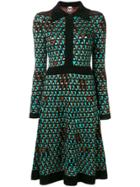 M Missoni Collar L/s Knit Pattern Dress - Green