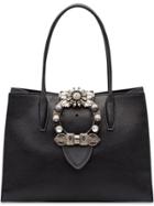 Miu Miu Madras Buckled Tote - Black