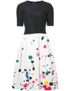 Oscar De La Renta Paint Splash Dress - White