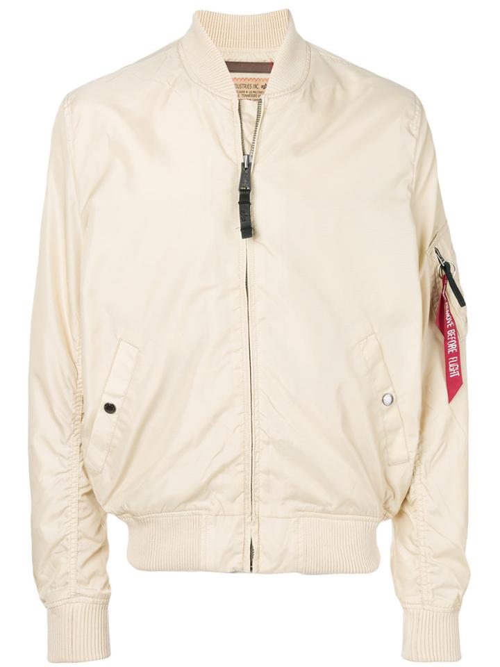 Alpha Industries Zipped Bomber Jacket - Nude & Neutrals