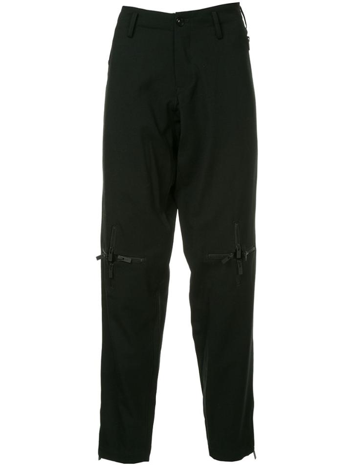 Yohji Yamamoto Knee Cross-zip Slim Trousers - Black