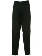 Yohji Yamamoto Knee Cross-zip Slim Trousers - Black