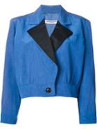 Yves Saint Laurent Vintage Contrast Lapel Jacket, Women's, Size: 38, Blue