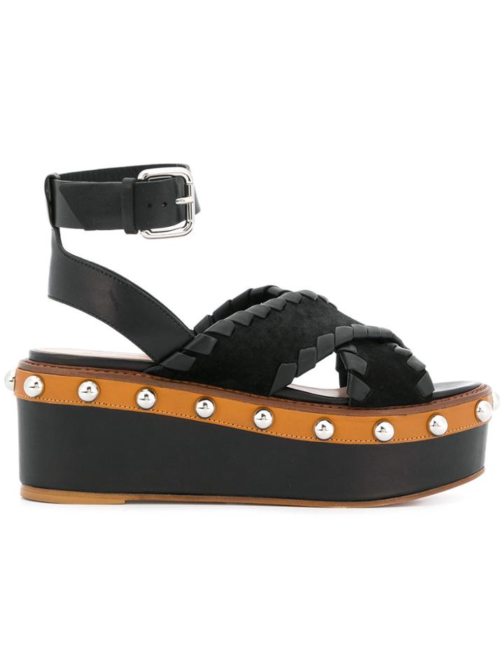 Red Valentino Tie Around Platform Sandals - Black