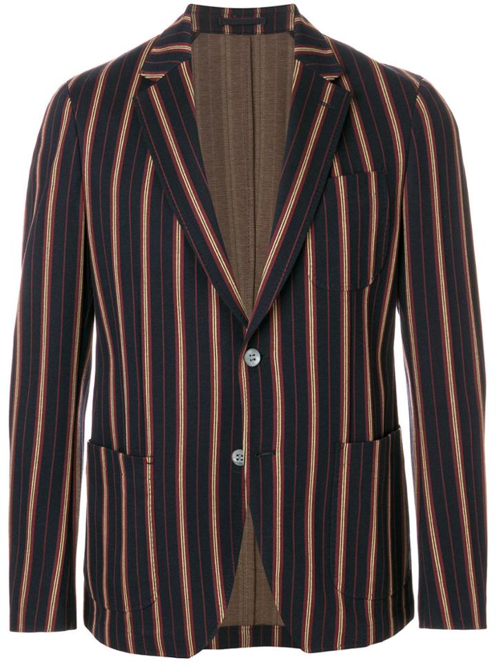Salvatore Ferragamo Striped Blazer - Blue