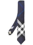 Burberry Checked Print Tie - Blue
