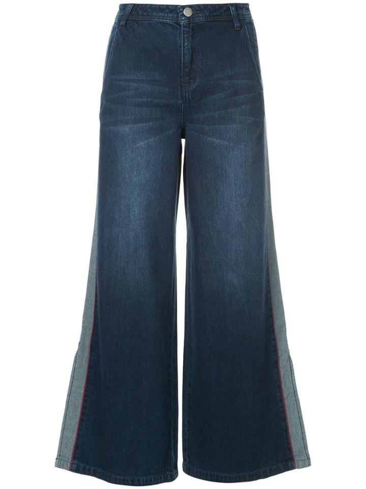 Guild Prime Side-striped Flared Jeans - Blue